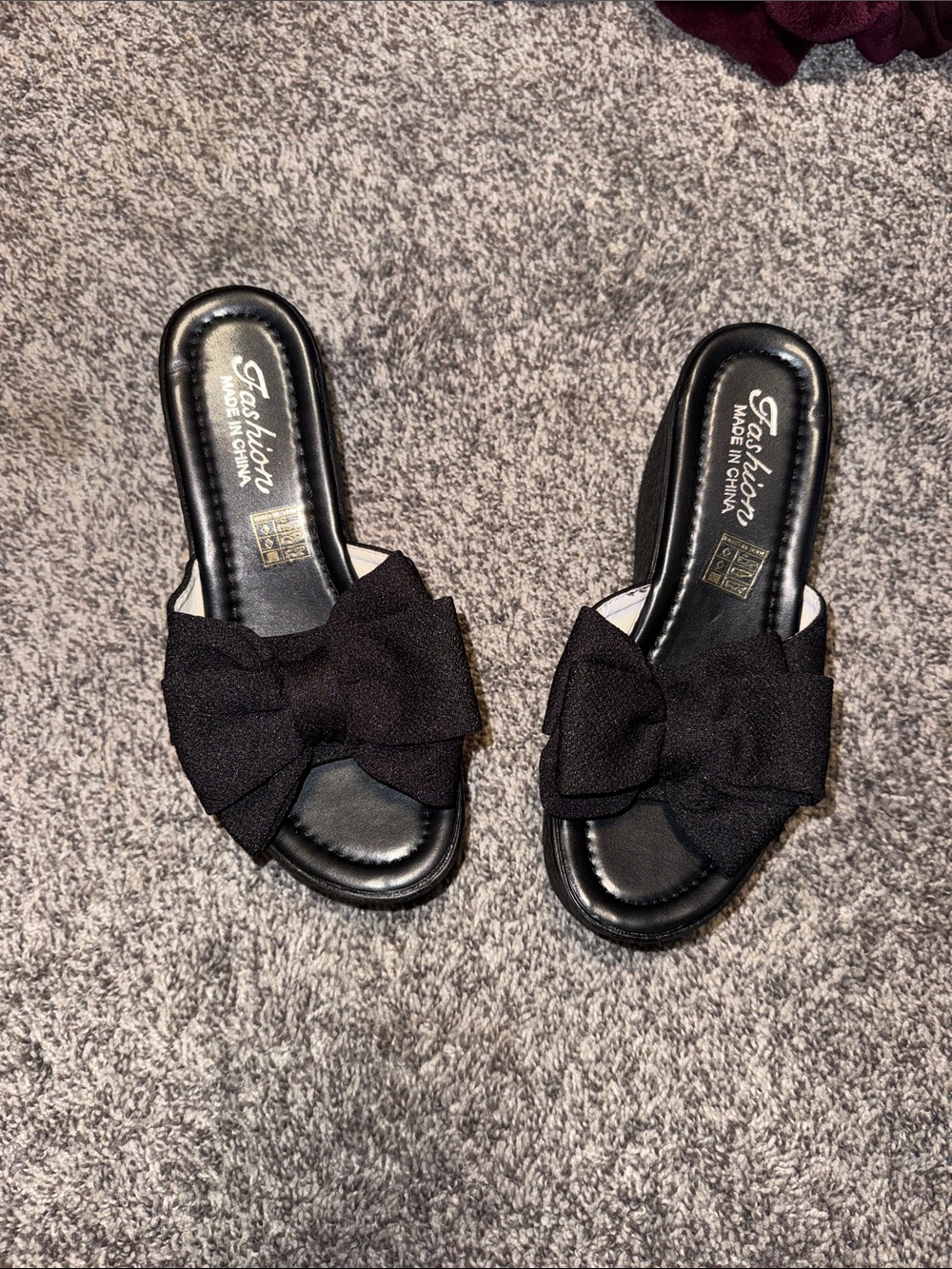 Fashion Bow Slide Mules for Women in Black